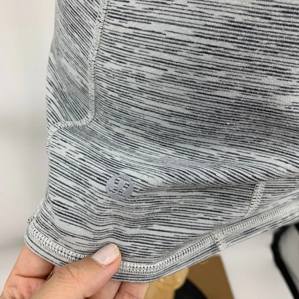 Lululemon Dancing Warrior Tank Top Womens 6 Gray Pink Strappy Shelf Bra Athletic